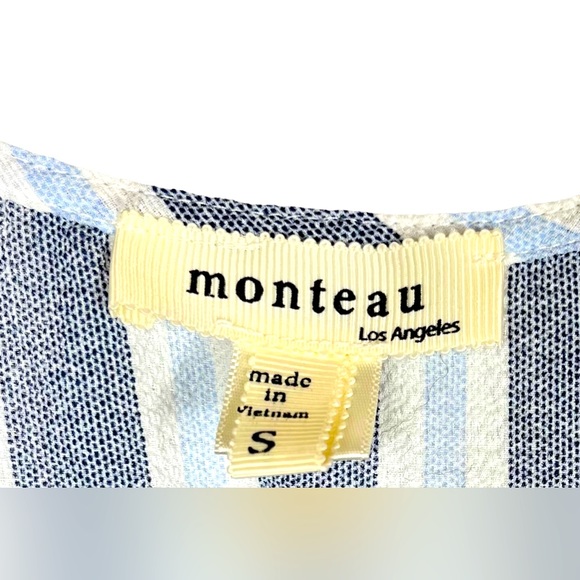 Monteau Semi Sheer Blue Dress with Pockets | Size: Small - Picture 7 of 9